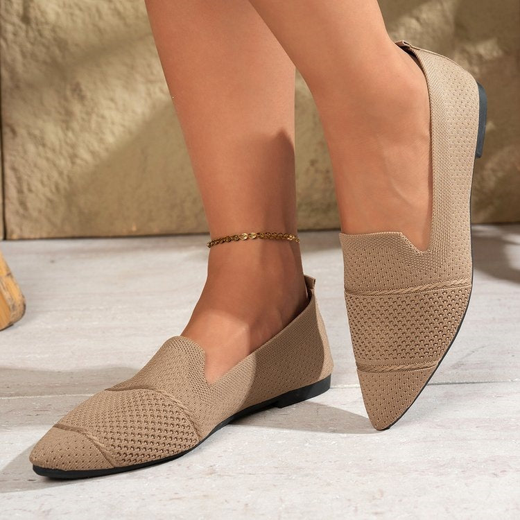 Damen Elegante und atmungsaktive Ballerinas mit perforierter Obermaterial EB