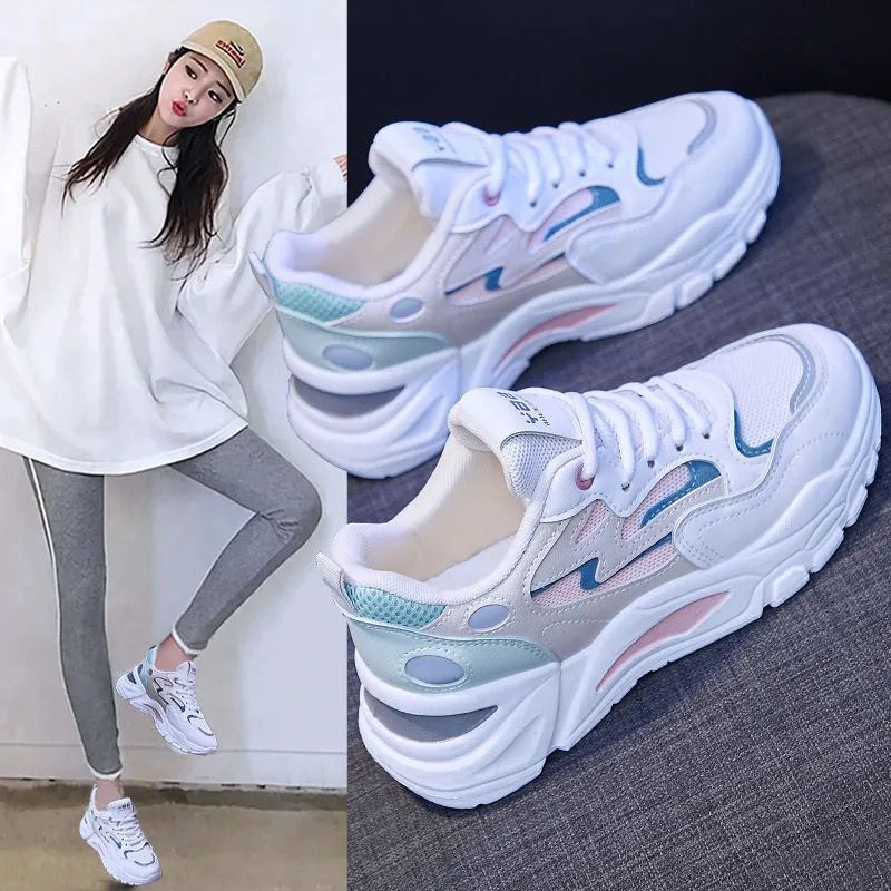 Damen Sportliche Sneaker mit atmungsaktiver Mesh-Oberfläche und stoßdämpfender Sohle EB
