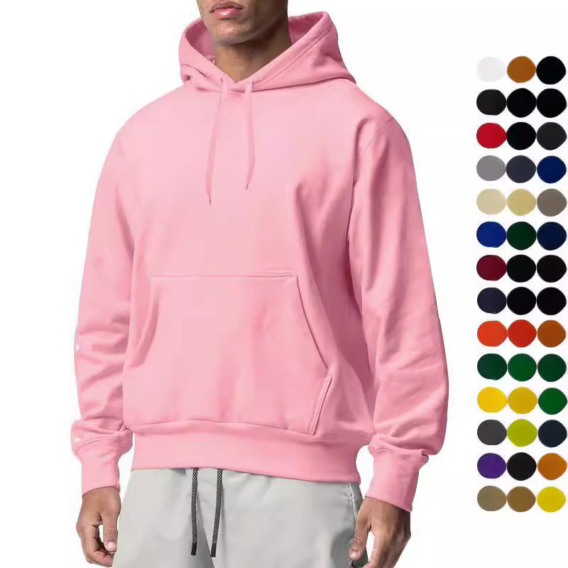Herren nan Kapuzenpullover mit Kängurutasche, Relaxed-Fit und gerippten Bündchen EB