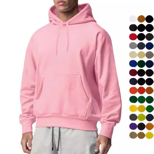 Herren nan Kapuzenpullover mit Kängurutasche, Relaxed-Fit und gerippten Bündchen EB