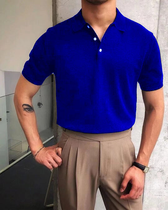 Herren nan Premium-Feinstrick-Poloshirt mit offenem Hemdkragen und dezenter Knopfleiste EB