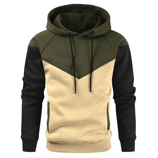 Herren modischer Kapuzenpullover mit geometrischem Farbspiel EB