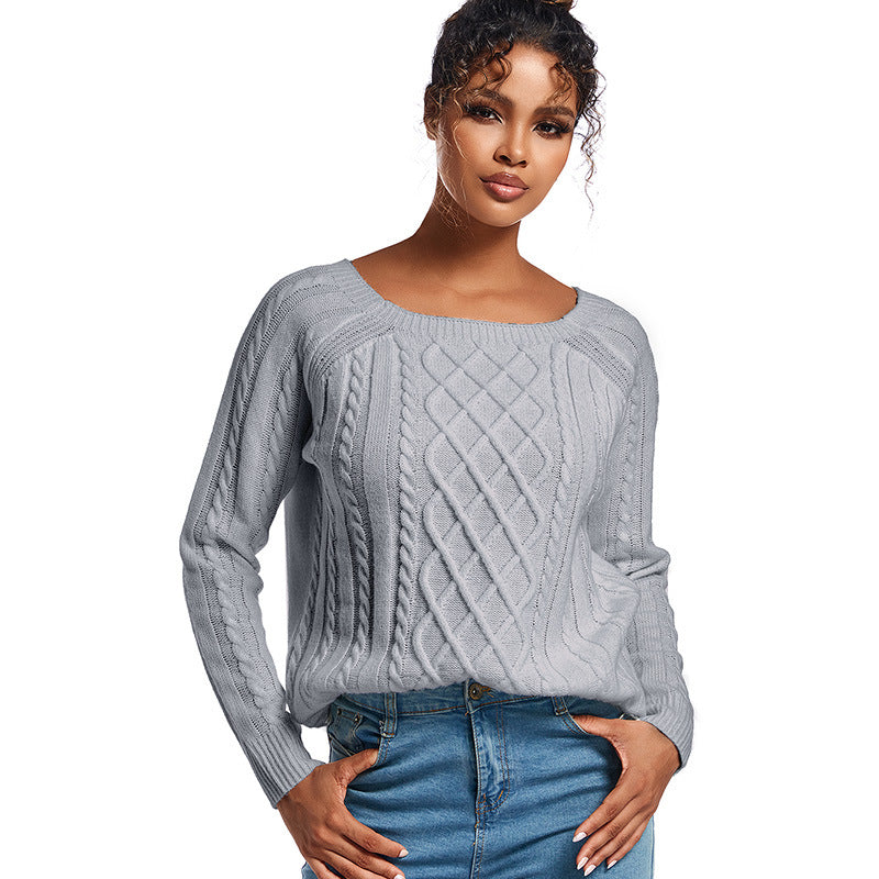 Damen Strickpullover mit stilvollem Zopfdesign EB