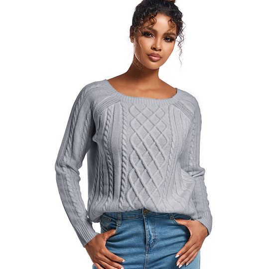 Damen Strickpullover mit stilvollem Zopfdesign EB