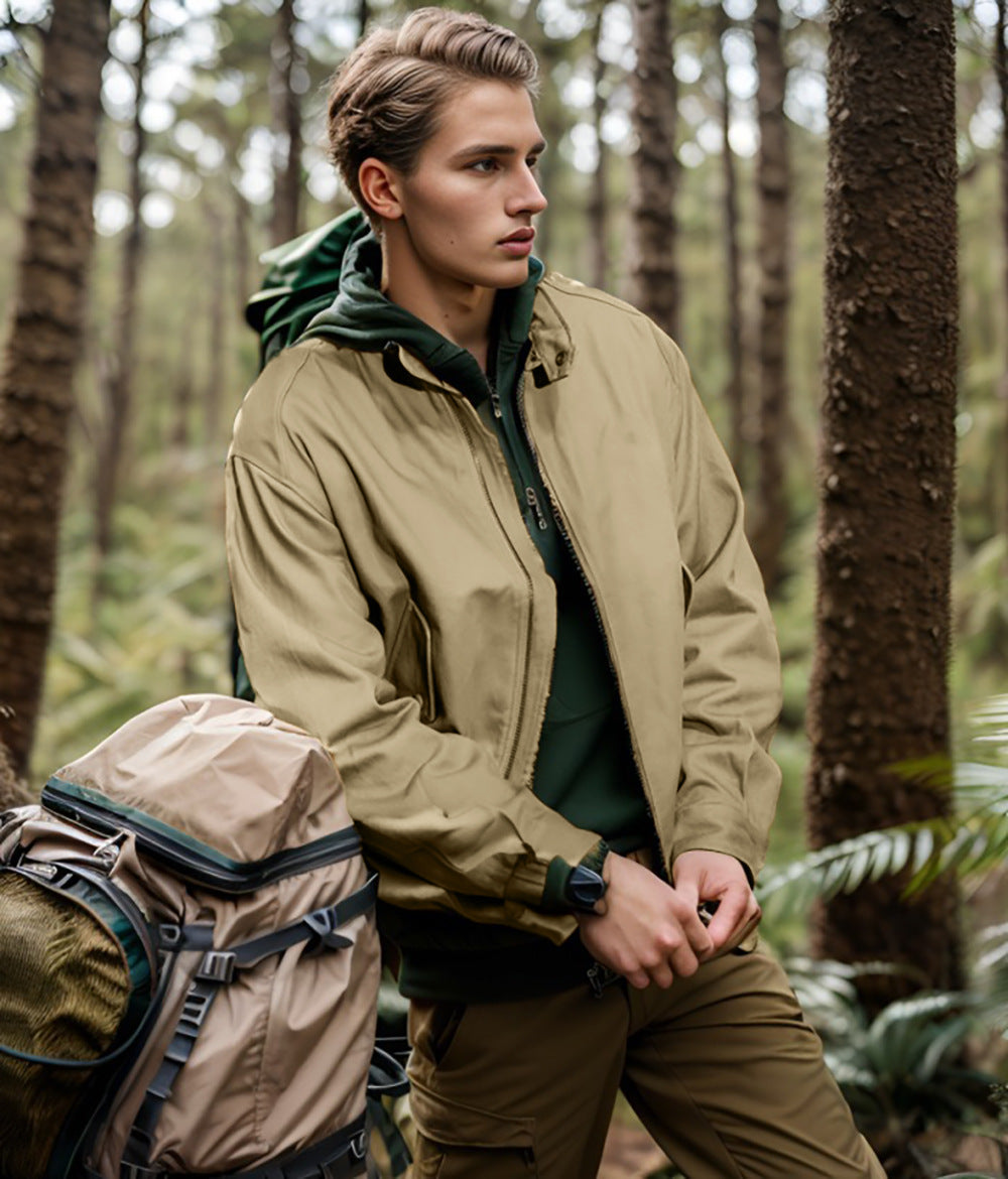 Herren lässige Outdoor-Jacke mit praktischen Taschen und atmungsaktivem Innenfutter EB