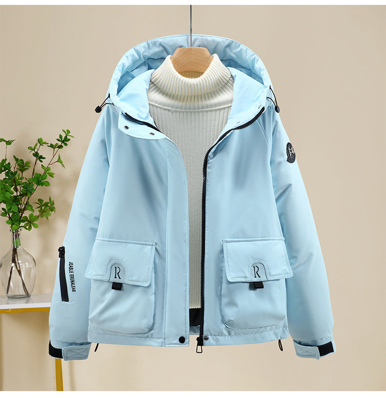 Damen Sportliche und funktionale Outdoor-Jacke mit Kapuze und zahlreichen Taschen EB