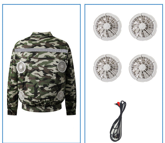 Unisex nan Arbeitskühljacke mit vier integrierten USB-Lüftern, verstellbarem Bund und atmungsaktivem Material R&B