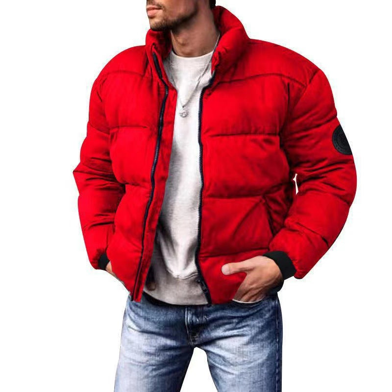 Herren nan wattierte Steppjacke mit hohem Stehkragen, Thermofüllung und elastischen Bündchen EB