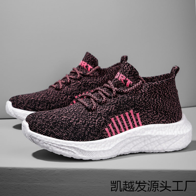Damen Sportliche Sneakers mit atmungsaktivem Strickmaterial EB