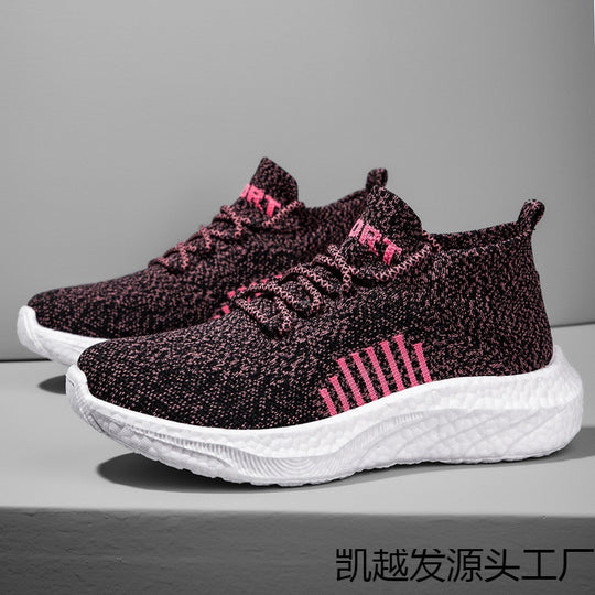 Damen Sportliche Sneakers mit atmungsaktivem Strickmaterial EB