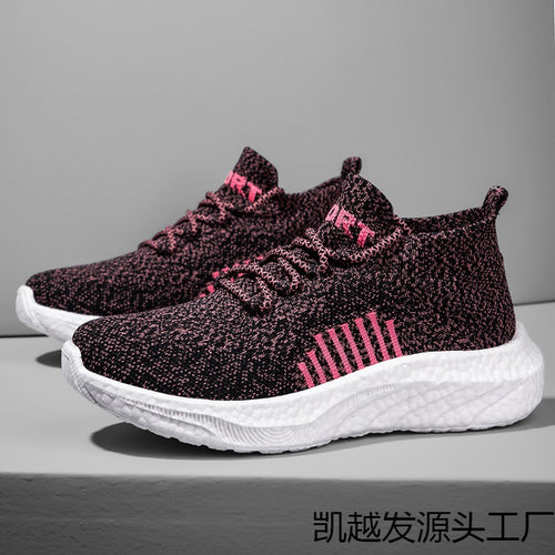 Damen Sportliche Sneakers mit atmungsaktivem Strickmaterial EB