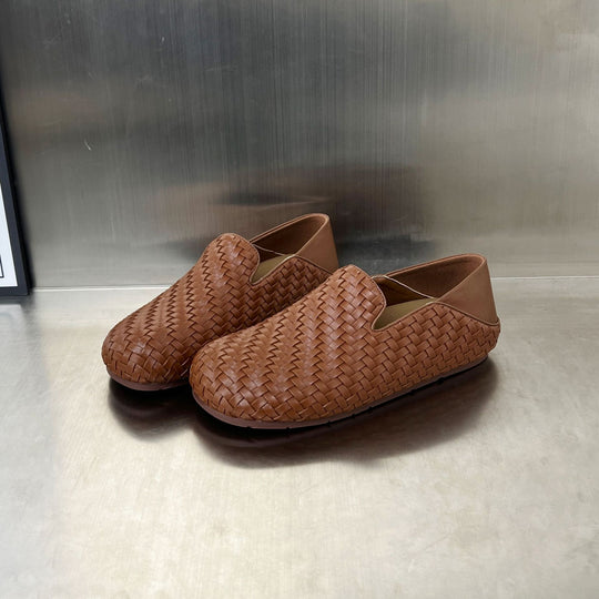 Damen Bequeme Mokassins mit raffiniertem Flechtdesign EB