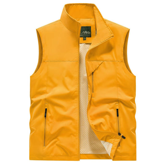 Herren Atmungsaktive Softshell-Outdoorweste mit Mesh‑Innenfutter und Reißverschlusstaschen EB