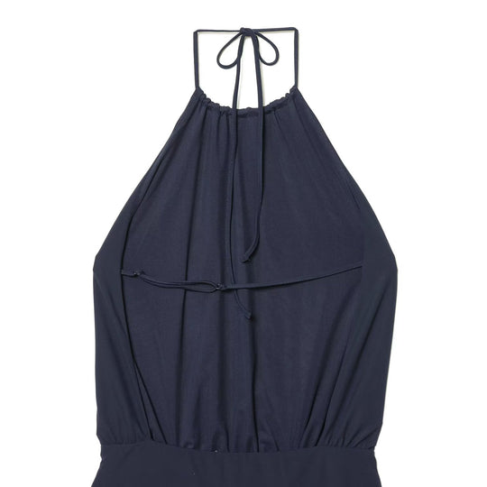 Damen luftiges Halterneck-Kleid mit elastischem Taillenbund EB