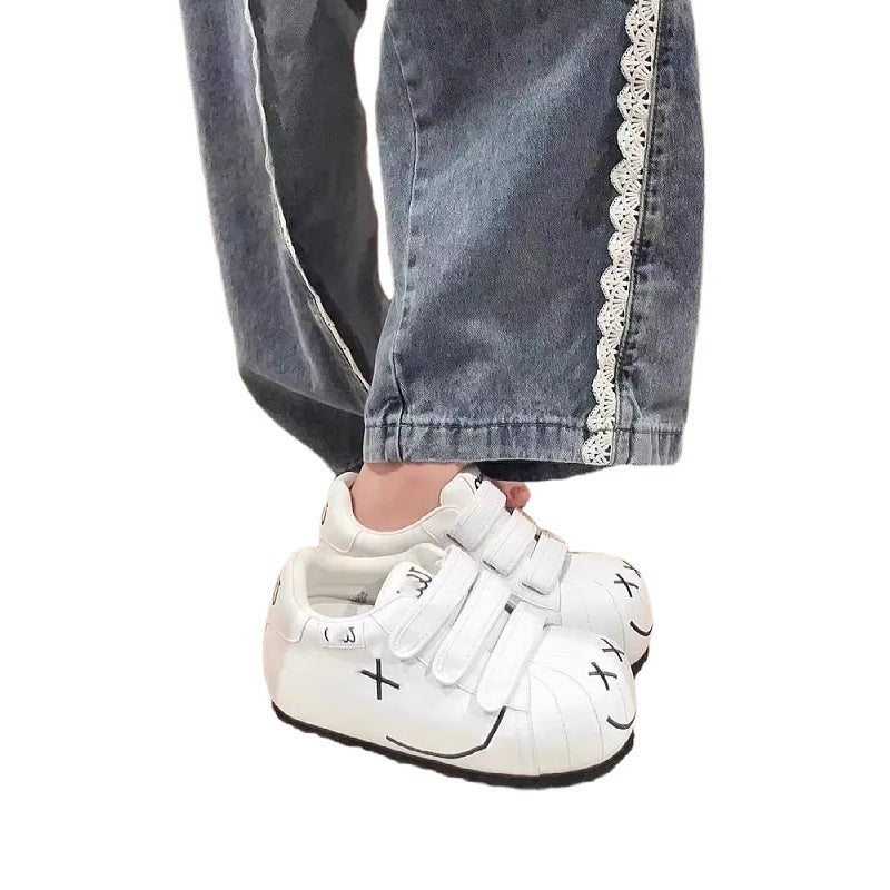 Damen bequeme Clogs mit praktischem Klettverschluss und einzigartigem Design EB