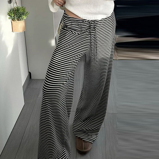 Damen nan leichte Jersey Loungehose mit Tunnelzug und weitem Bein EB