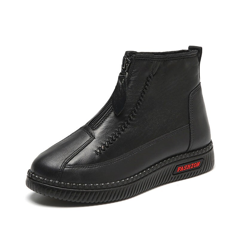 Damen modische Stiefel mit seitlichem Reißverschluss und bequemer Sohle EB