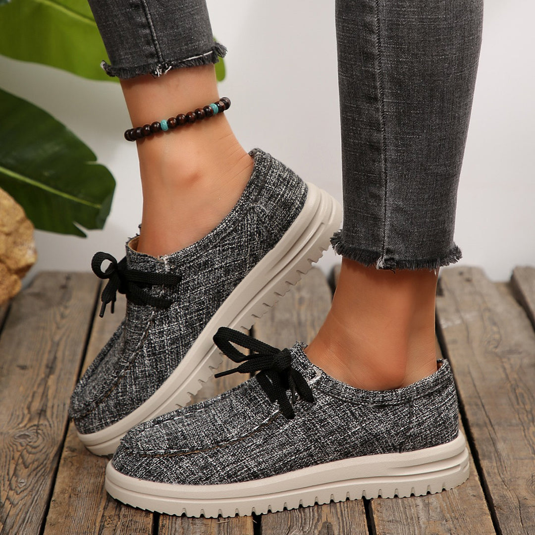 Damen Bequeme Schnürschuhe aus hochwertigem Textil EB