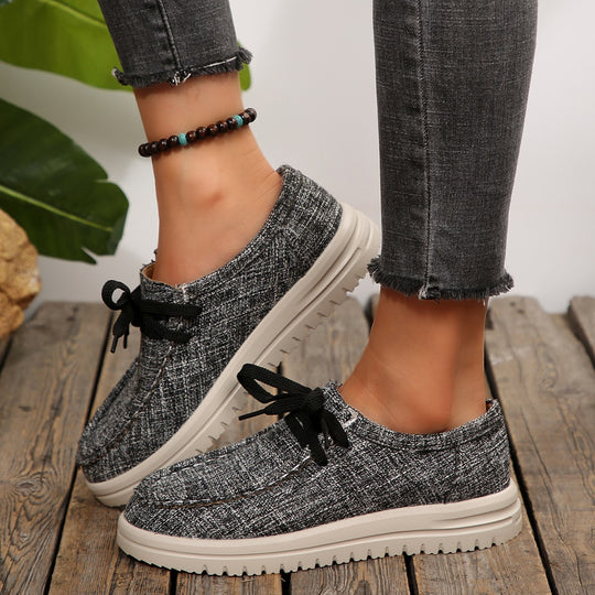Damen Bequeme Schnürschuhe aus hochwertigem Textil EB