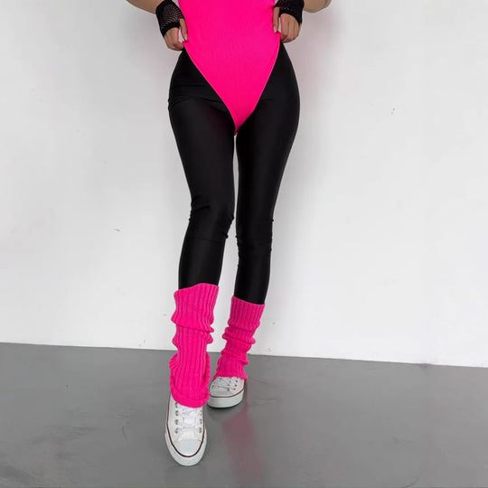Damen Hochglänzende Sportleggings mit hohem Bund und optimaler Passform EB
