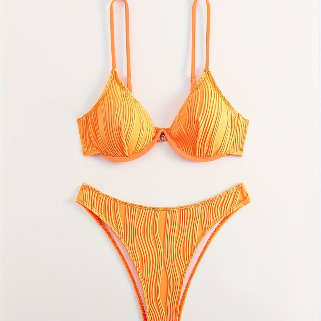 Damen Bikiniset mit elegantem Faltenmuster EB