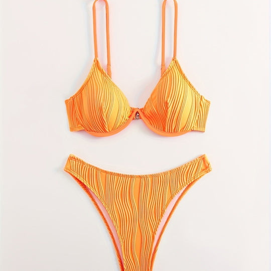 Damen Bikiniset mit elegantem Faltenmuster EB