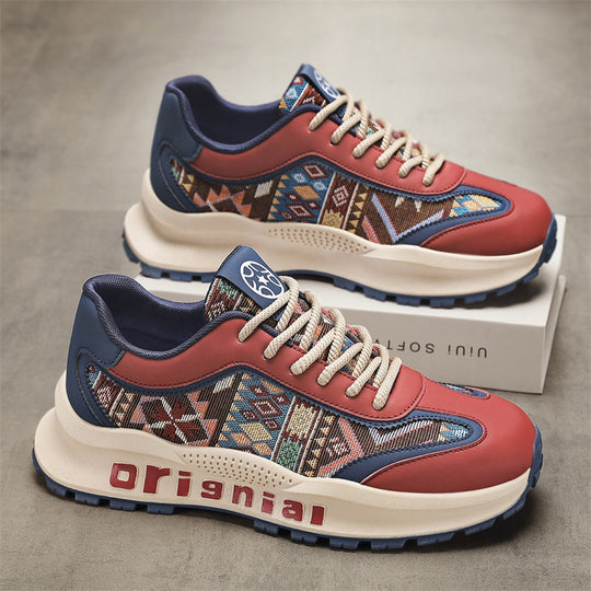Damen Modische Sneakers mit ethnischem Muster und dämpfender Sohle EB