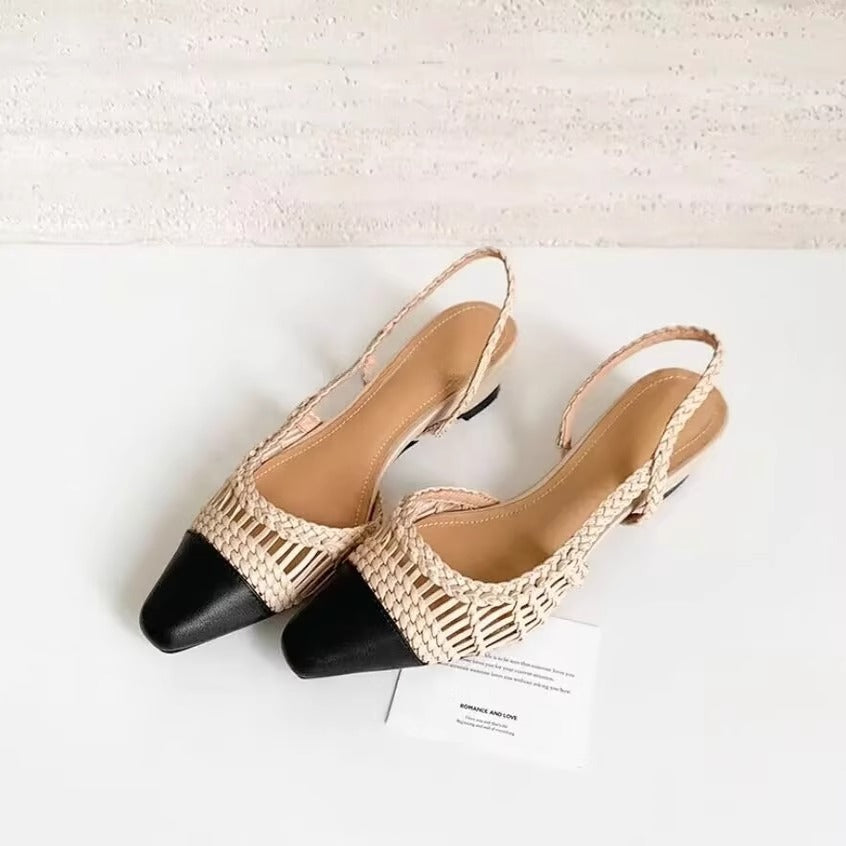 Damen Slingback-Pumps mit modischem Flecht-Design und elegantem Spitzenzeh EB