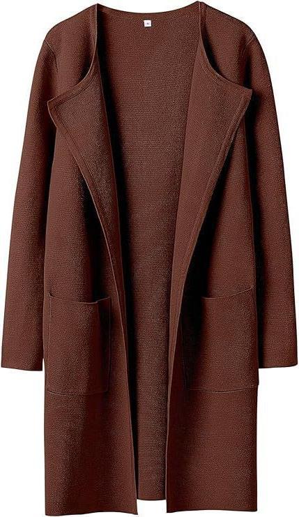 Damen Offener Strickmantel mit Taschen EB