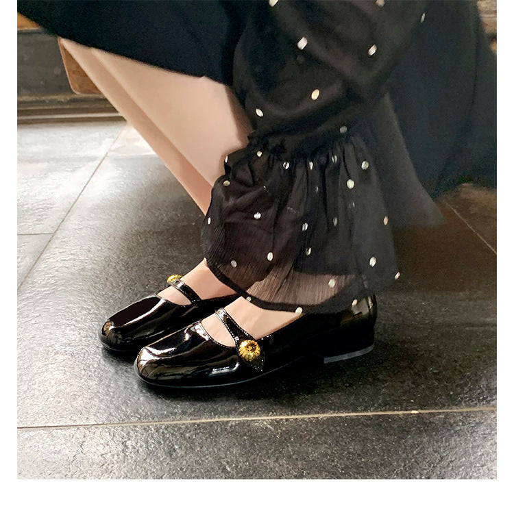 Damen elegante Mary Jane Ballerinas mit modischer Schnalle EB
