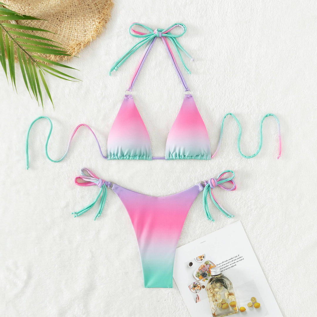 Damen Triangel-Bikini mit modernem Farbverlauf und verstellbaren Trägersystem EB