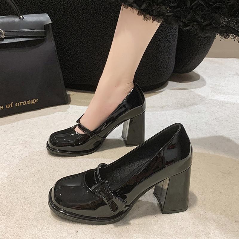 Damen elegante Mary Jane High Heels mit Blockabsatz EB