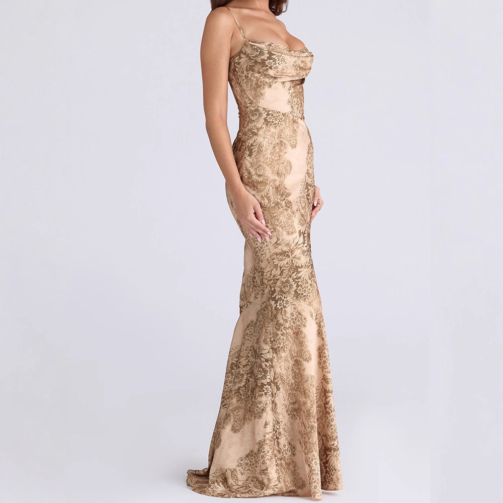 Damen Elegantes Maxikleid mit floralem Design EB