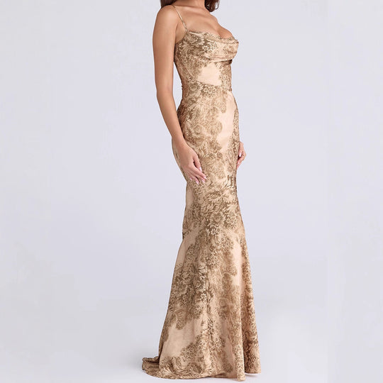 Damen Elegantes Maxikleid mit floralem Design EB