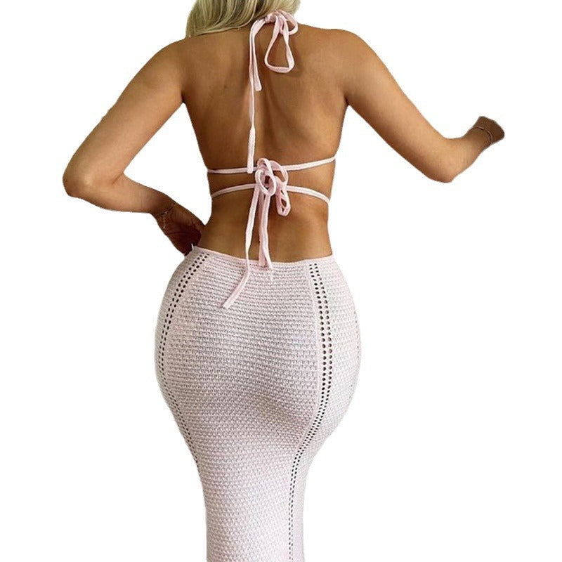 Damen Häkelkleid mit raffinierten Cut-Outs und tiefem V-Ausschnitt EB