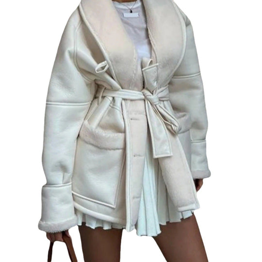 Damen Wickeljacke mit kuscheligem Kragen EB