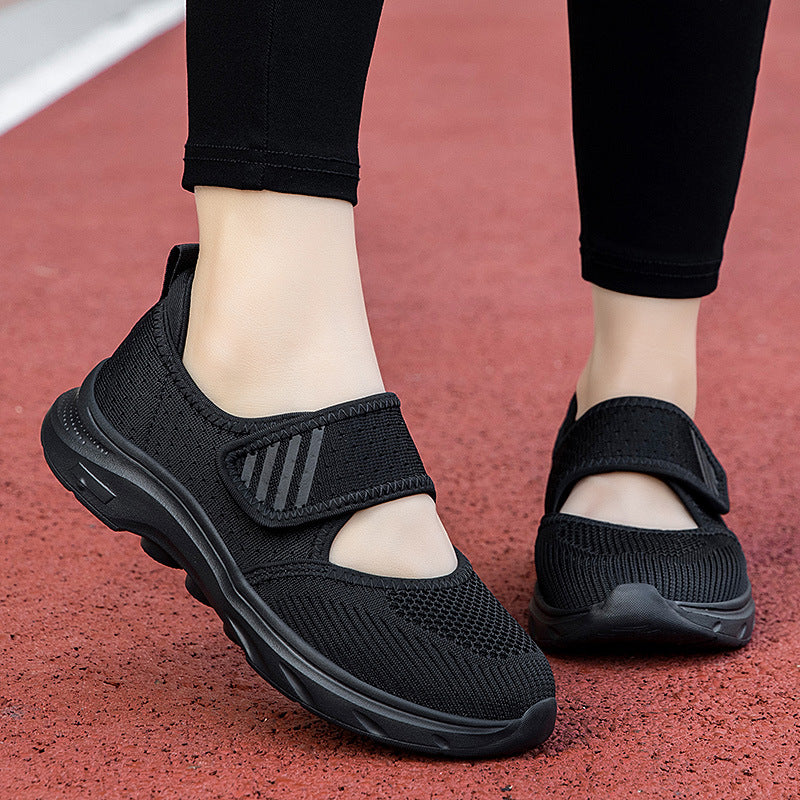 Damen Leichte Komfort-Sneaker mit Klettverschluss EB