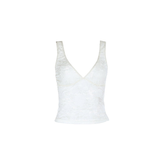 Damen Spitzencamisole mit tiefem V-Ausschnitt und enganliegendem Schnitt EB