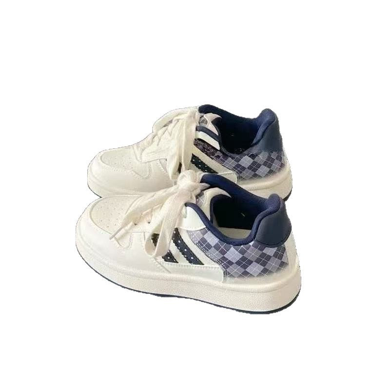 Damen Sportliche Sneakers mit kariertem Design und gepolsterter Innensohle EB