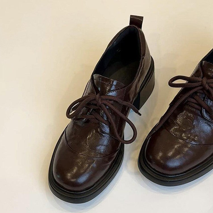 Damen elegante Schnürschuhe aus hochwertigem Kunstleder mit modischem Design EB