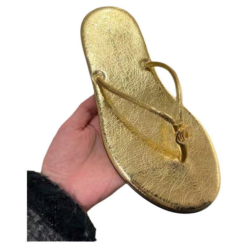 Damen Glamouröse Zehentrenner-Sandalen aus hochwertigem Kunstleder mit elegantem Riemen EB