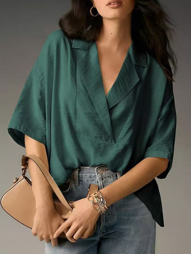 Damen elegante und luftige Bluse im Kimono-Stil EB