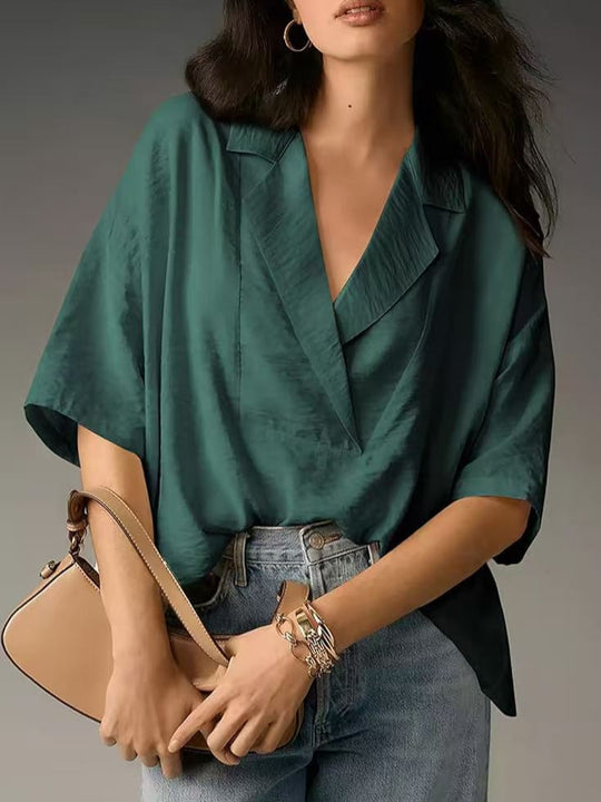 Damen elegante und luftige Bluse im Kimono-Stil EB