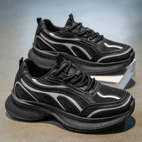 Damen Sportliche Trend Sneakers mit atmungsaktivem Mesh und dämpfender Sohle EB