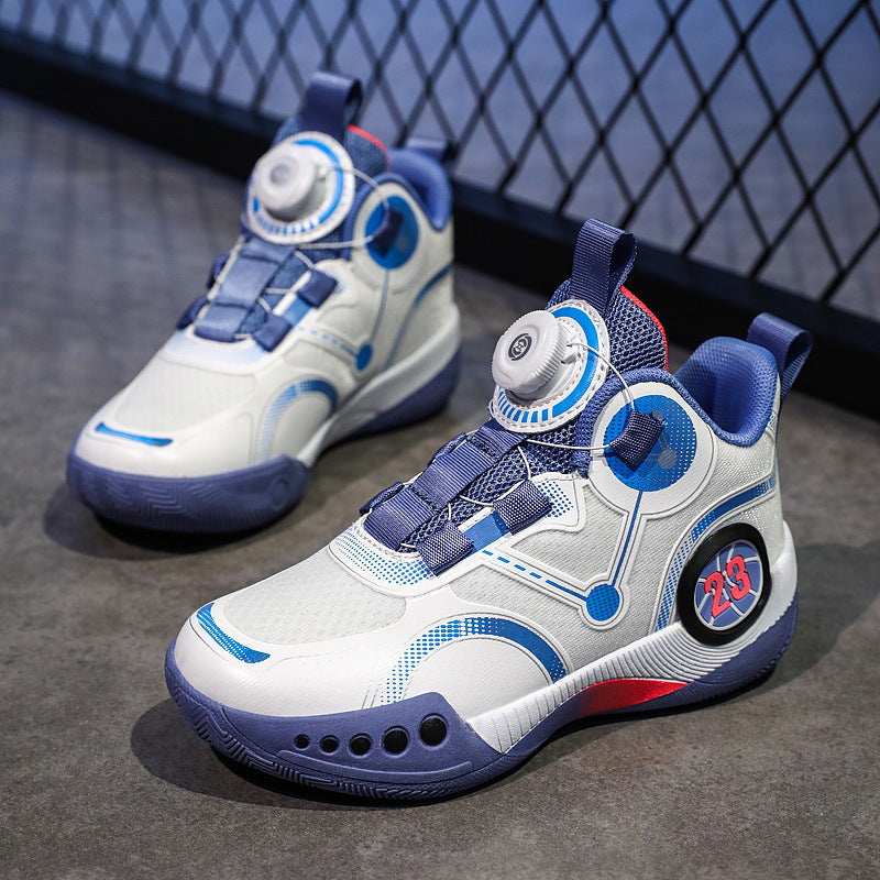 Unisex futuristische High‑Top Basketball‑Sneaker mit Drehverschlusssystem und gepolsterter Wabenzwischensohle EB
