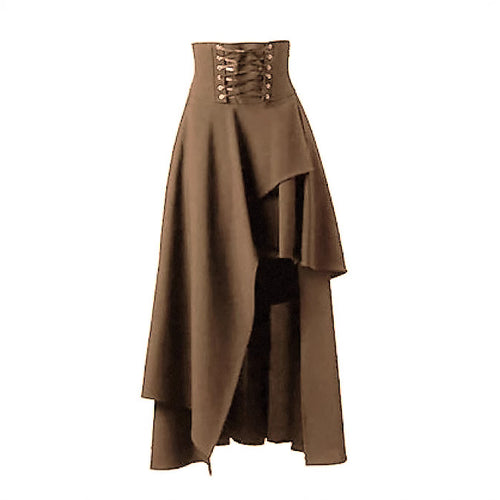 Damen Eleganter asymmetrischer Rock mit Schnürung EB