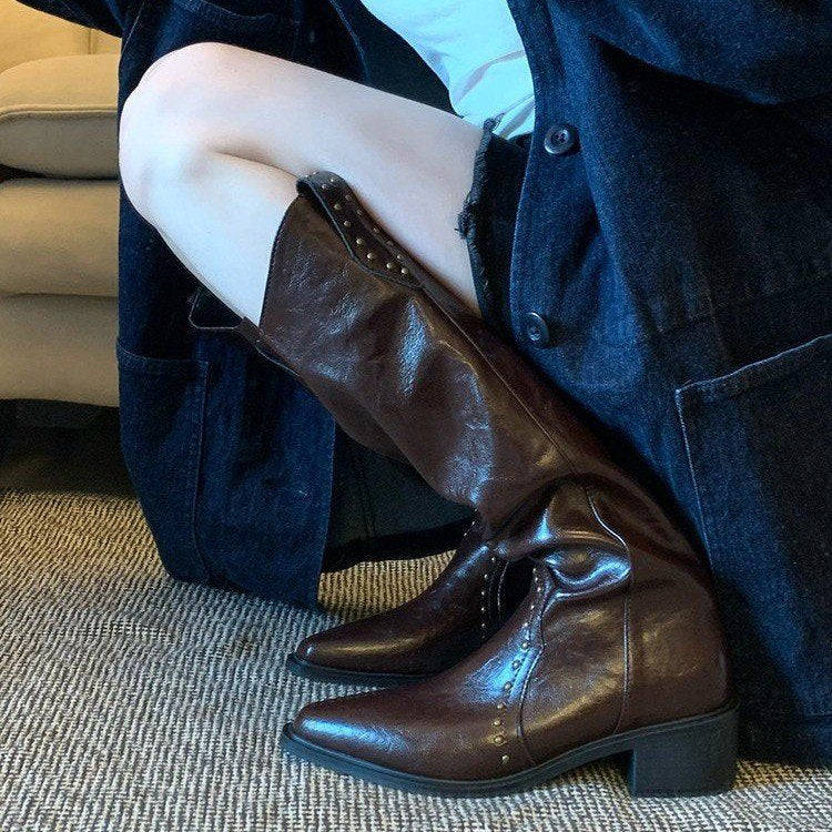 Damen Cowboy-Stiefel mit dekorativen Nieten EB