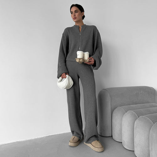 Damen Modisches und bequemes Strick-Ensemble mit weitem Schnitt EB