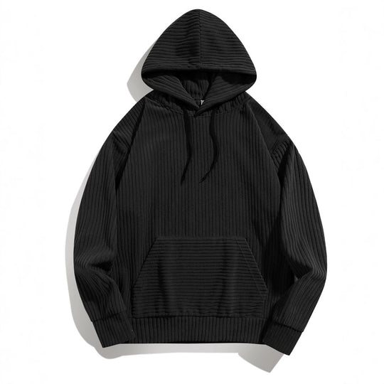 Herren Kapuzenpullover mit strukturierter Ripp-Textur und praktischen Taschen EB