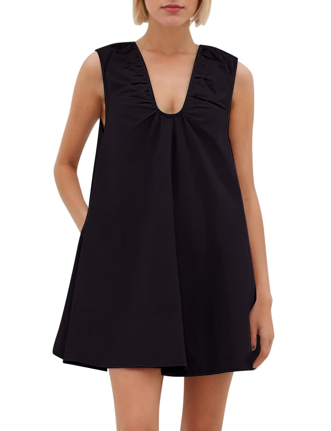 Damen Lässiges Sommerkleid mit Rüschen-Ausschnitt EB